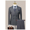 Double Breasted Business Suit Men's Slim Fitting Bridegroom's Wedding Dress British Style Stripe Customization