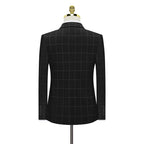 Double Breasted Suit Men's Suit British Gray Stripe Business Casual Suit Men's Formal Dress Slim Fitting Groom's Wedding Dress