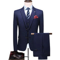 Elegant Blue Slim Fit Single Breasted Party Men's Classic Three Piece Set