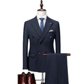 Elegant Men's Set Two Piece Set New Solid Color Slim Fit Temperament Business Fashion Men's Clothing Set