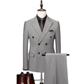 Elegant Men's Set Two Piece Set New Solid Color Slim Fit Temperament Business Fashion Men's Clothing Set