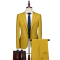 Elegant Slim Fitting Solid Color Men's Wedding Groom Banquet Two-piece One Button Tuxedo