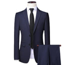 Fashion Classic New 2-piece Set for Men's Business Casual Solid Color Suit Men's Double Breasted Suit Coat Pants