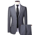 Fashion Classic New 2-piece Set for Men's Business Casual Solid Color Suit Men's Double Breasted Suit Coat Pants