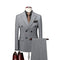 Fashion Luxury Slim Fit Three Piece Men's Jacket Casual Solid Color Double Breasted Set Groom and Best Man Suit