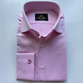 Fashion Men's Autumn Thin Long Sleeve Fashion Business Pure Pink Shirt