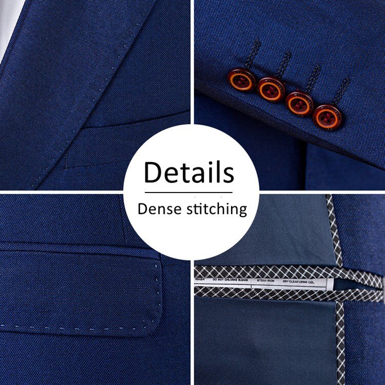 Fashion Slim Fit Formal Business Tuxedo Set 3-piece Double Breasted Wedding Groom Dress Set