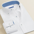 Fashion Trend Spliced Business Long Sleeved White Men's Shirt