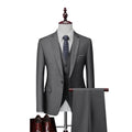 Fashionable Men's Single Breasted Suit Jacket Pants Vest Solid Color 3-piece Men's Suit