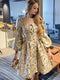 Fashionable New Palace Style Jacquard Vintage Elegant Lantern Sleeve Dress