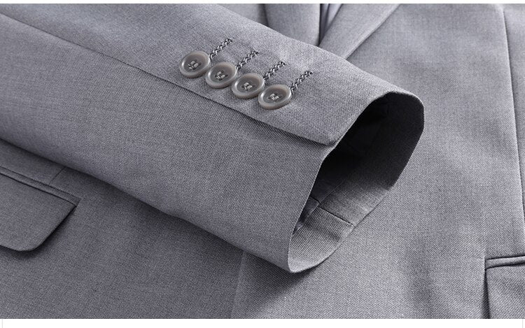 Fashionable Temperament New Men's Business Double Breasted Suit Jacket Men's Slim Fitting Wedding Two-piece Suit