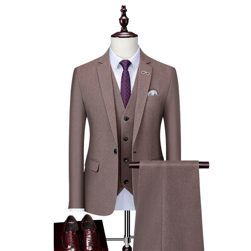 Formal Fashion Men's Customized Wedding Banquet Slim Fit Dress Set Slim Fit Men's Set