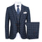 Formal Plaid Fashion Suit 3-piece Suit Set Formal Wedding Banquet Business Office Men's Suit