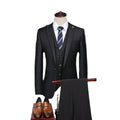 Formal Single Breasted Latest Trousers Men's Suit Shiny Three Piece Set