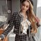 French Small Fragrance Style Pattern Chunhuani Winter Slim Top Half Skirt Two Piece Suit Women