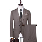 Gaoding Suit Groom Wedding Set Men's Dress Slim Fit Formal Dress British Style Suit Three Piece Set