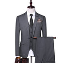 Gaoding Suit Groom Wedding Set Men's Dress Slim Fit Formal Dress British Style Suit Three Piece Set