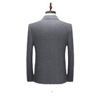 Grey Slim Fit Three Piece Set Comfortable Slim Fit Business Men's Office Formal Dress Banquet Set