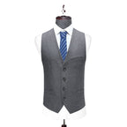 Grey Slim Fit Three Piece Set Comfortable Slim Fit Business Men's Office Formal Dress Banquet Set
