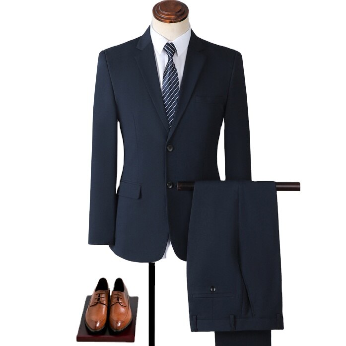 Groom Suit Set Men's Double Breasted Business Professional Formal Dress Slim Fit Korean Version Wedding Dress Suit