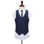 Groom Suit Set Men's Slim Fit Korean Version Wedding Dress Three Piece Business Dress Casual British Suit Men