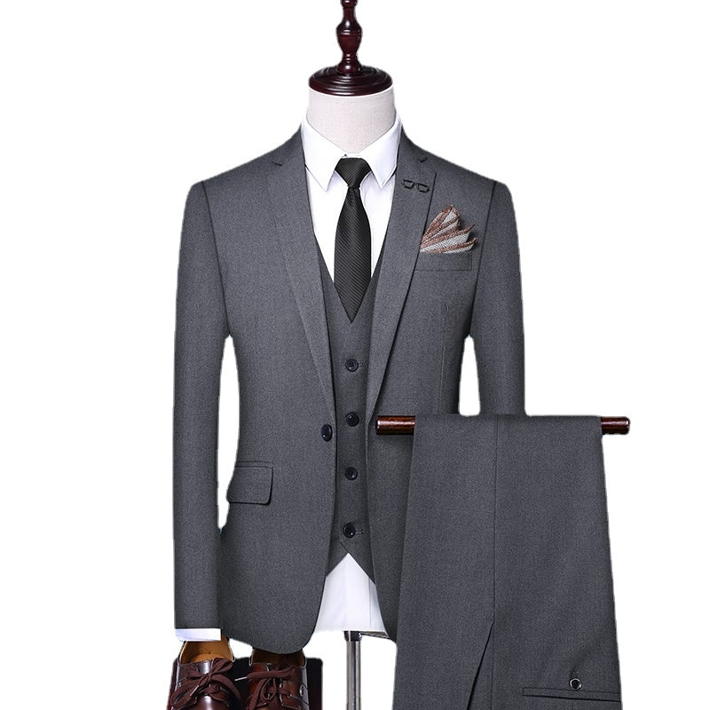 Men's Slim Fit Business Set Men's Fashion 3-piece Set Men's Suit Tailcoat Groom Wedding Set