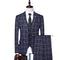 New Suit Set Men's Gentlemen's Three Piece Checkered Casual Korean Version Slim Fit Groom Wedding Suit Set