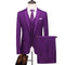 Men's Set Fashion New Split Collar Solid Color Men's Clothing Business Slim Fit Wedding Men's Set 3-piece