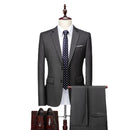 New Casual Business Suit Professional Men's Groom Wedding Dress Suit Pants Three Piece Set
