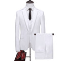 Men's Set Fashion New Split Collar Solid Color Men's Clothing Business Slim Fit Wedding Men's Set 3-piece