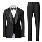 Hot Fashion Slim Fit Blazer 3 Pcs Two-piece Set Wedding Peaked Lapel Wedding Prom Terno Masculino Formal Fit Men's Suit