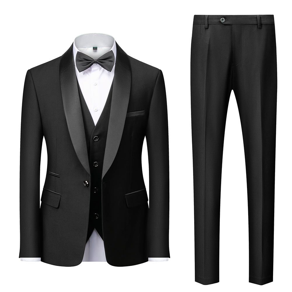 Hot Fashion Slim Fit Blazer 3 Pcs Two-piece Set Wedding Peaked Lapel Wedding Prom Terno Masculino Formal Fit Men's Suit