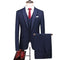Men's Business Fashion Solid Color Slim Fit Suit Pants Set Wedding Tailcoat Men's Clothing