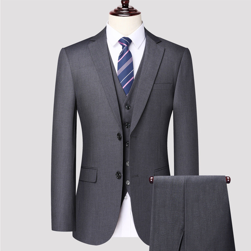 Men's Set Three Piece Business Casual Fit Set Groom Wedding Dress Set Men's Wedding Dress
