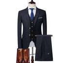 Tailor Shop Men's Fashion Banquet Business British Style Customized Checker Double Breasted Men's Suit Set