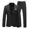 Men's Business Fashion Solid Color Slim Fit Suit Pants Set Wedding Tailcoat Men's Clothing