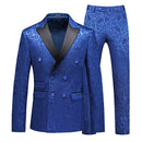 Men's Set Black Wedding Banquet Party 2 Piece Set Men's Suit Coat and Pants