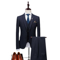 Suit Tank Top Long Pants Boutique Fashion Checker Retro Business Men's Set Groom Wedding Show Party Dress
