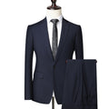 Men's Elegant Fashion Simple Business Office Men's Leisure Gentleman Set 2-piece Set