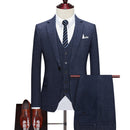 Tailor Shop Custom Suit Jacket 3-piece Set for Men's Casual Business Retro Plaid Suit Jacket Long Pants Jacket