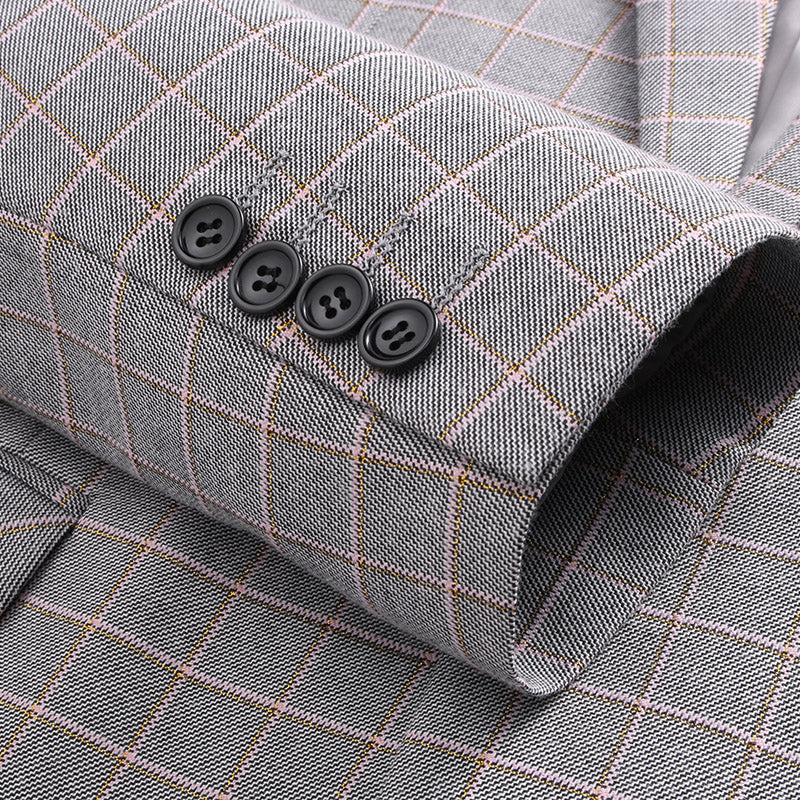 Tailor Shop Customizes British Casual Wedding Dress Work Business Men's Formal Three-piece Set