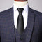 Men's Fashion Three Piece Formal Business Plaid Suit Boutique Plaid Wedding Dress Set