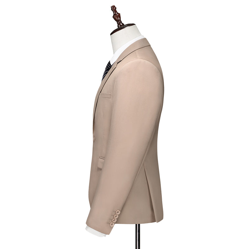 Fashion New Men's Boutique Business Solid Color Men's Slim Fit Double Split Suit