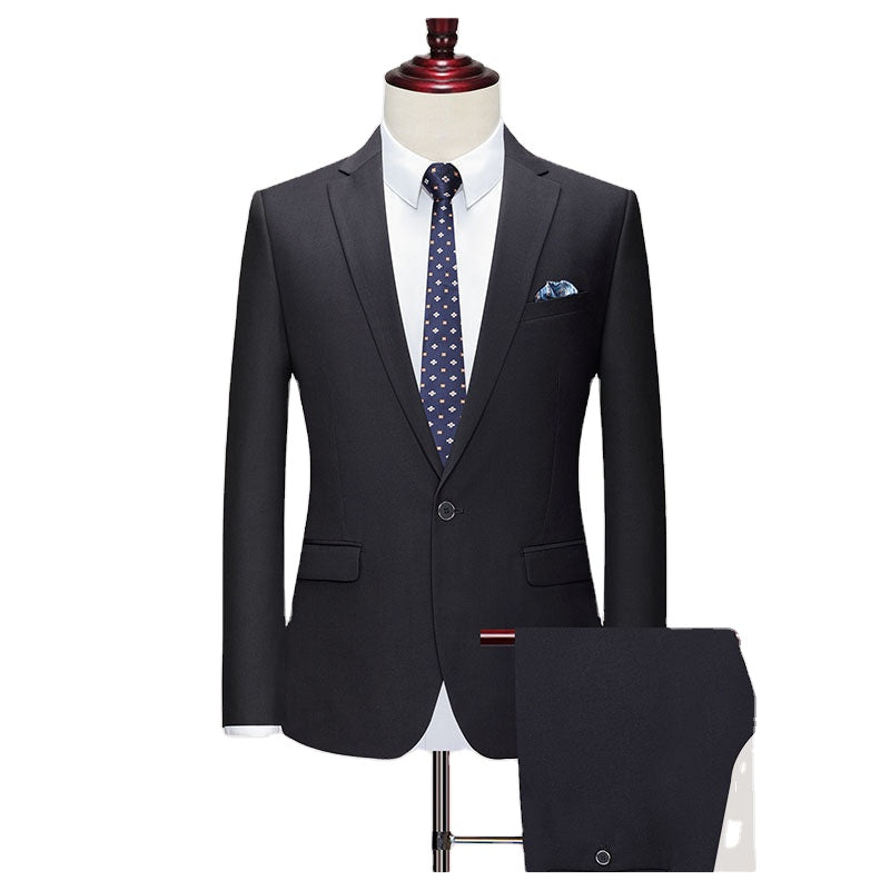 Formal New Men's Set 3-piece Set for Men's Leading Wedding Dress Banquet Men's Slim Fit Set