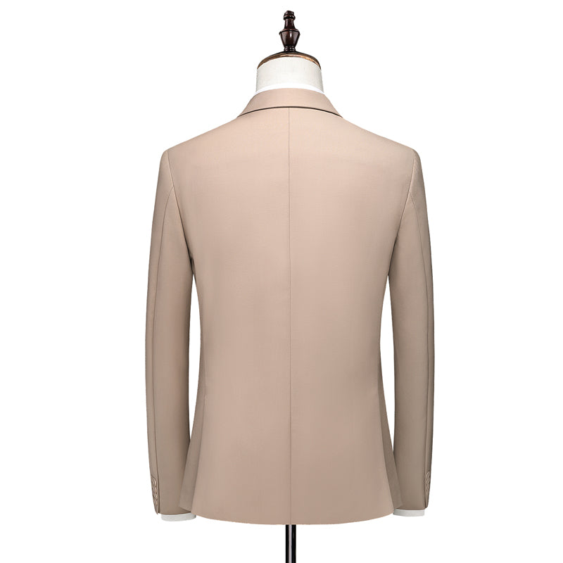 Fashion New Men's Boutique Business Solid Color Men's Slim Fit Double Split Suit