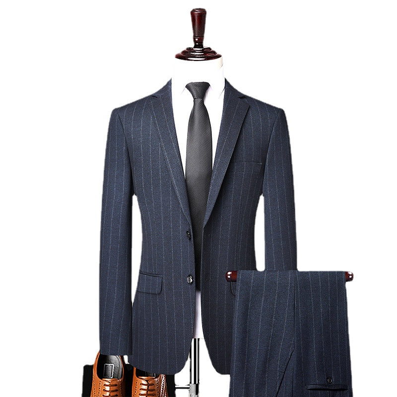 Men's English Style Elegant Casual Senior Simple Business Wedding Gentleman Set Two Pieces