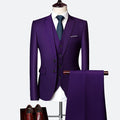 Tailored Handmade High-quality Satin Lapel Business Suit Men's Set of 3 Pieces