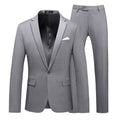 Men's Business Fashion Solid Color Slim Fit Suit Pants Set Wedding Tailcoat Men's Clothing