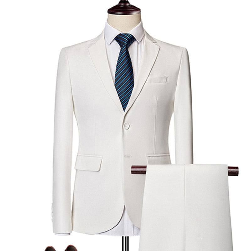 Men's Set Formal Suit Slim Fit Business Tuxedo 2-piece Set Groom Wedding Dress Men's Set