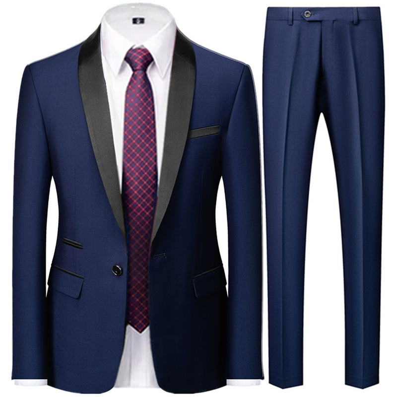 New Fashion Men's Casual Boutique Business Wedding Dress Suit Coat Pants